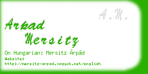 arpad mersitz business card