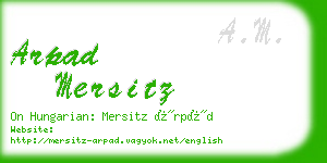 arpad mersitz business card